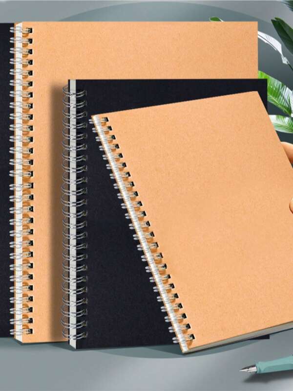 A5/B5 Spiralbindung Kraftpapier /schwarze Papier Notizbücher Studentenhefte Tagebücher Notizblöcke Schulbedarf günstiges Notizbuch verstärktes Büroaufzeichnungsbuch