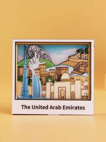 1pc UAE Abu Dhabi City Architecture Fridge Magnet, Dubai Burj Khalifa Tower Travel Souvenir Gift, High-End Home Decor Magnetic Sticker - Multicolor - View 18