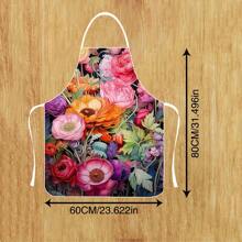 1 Stück kreativer Schürze mit Blumenprint, zeigt einzigartige Mode. Verbindet Kochen und Partyspaß mit Personalisierung. Arbeitsschürze, Partyschürze, Kochschürze, geeignet für Küche, Outdoor, Restaurant, Party, unisex