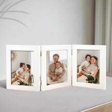 2pcs/3pcs/4pcs Elegant Minimalist Hinged Picture Frames, Black/White Frame, Displays 4x6", 5x7" Photos, Suitable For Family Group Photos, Travel Memories, Ideal For Valentine's Day, Graduation, Christmas And Other Important Festivals (Photo Paper Included Randomly)