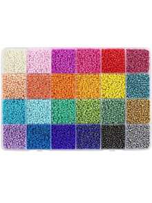 1 Box 2mm/3mm/4mm Glass Seed Beads, 15/24 Random Colors, For Bracelets, Jewelry Making And Handicrafts - Nhiều màu - Xem 1