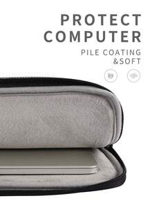 Schlanke stoßfeste Laptop-Hülle, schwarze PU-Computertasche kompatibel mit MacBook, ThinkBook, für Schule und Arbeit, Laptoptasche für Frauen, MacBook-Hülle