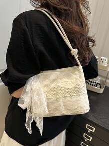 Korean Niche Simple Lace Gentle Style Shoulder Bag - New Casual Vacation Fairy Tote Shoulder Bag