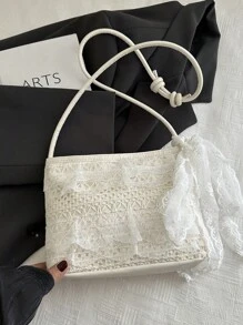 Korean Niche Simple Lace Gentle Style Shoulder Bag - New Casual Vacation Fairy Tote Shoulder Bag