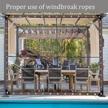 1件超大透明防水遮阳篷，适用于户外花园、露台、门廊、凉亭、植物、露营，防水防雪。户外花园工具棚遮阳篷，户外花园配件，圣诞装饰户外花园遮阳篷，防水篷布 - 透明 - 查看 6