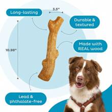 Juguete masticable para perros grande y duradero de madera natural hecho en EE. UU. por Super Dogwood, L