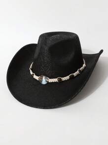 1 buc. Pălărie de cowboy din PU pentru femei, cu imprimeu de șarpe fals, stil occidental unisex, pălărie Fedora casual versatilă, potrivită pentru purtare zilnică, evenimente tematice occidentale, petreceri, festivaluri, festivaluri de muzică