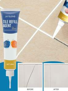 1 件浴室地砖填缝剂，防水防霉地砖填缝剂，适用于家庭厨房和浴室庭院厕所浴室密封胶 - 白色 - 查看 2