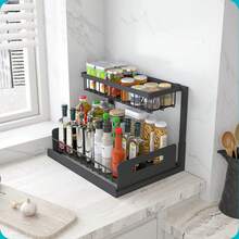 Under Sink Organizer, Pull Out Cabinet Storage 2 Tier Slide Out Sink Shelf, Kitchen Organizers And Storage, Black, 1 Pack - màu đen - Xem 1
