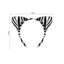 1 pièce Ensemble de 3 pièces mode européenne et américaine pour fête : Serre-tête avec oreilles de zèbre, nœud papillon et queue, accessoires de costume de bandeau décoratif exagéré pour Halloween