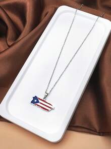 波西米亚度假风格 18K 镀金不锈钢女士项链，长吊坠树脂旗帜，手工抛光，精美设计 - 周年纪念、母亲节、生日、约会、舞会、节日、返校、婚礼的完美礼物 - 适合商务、度假和休闲场合