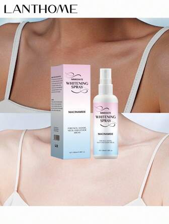 LANTHOME 100ml Blanqueador natural, ¡un spray blanqueador ligero! Rejuvenece la piel de inmediato y proporciona hidratación duradera. Los ingredientes blanqueadores efectivos pueden reducir las manchas oscuras y las imperfecciones, y disminuir el aspecto apagado. Hidrata profundamente la piel. La suave bruma del spray blanqueador de BB cream penetra en la piel, manteniéndola hidratada. Tiene una textura ligera y fina, fácil de absorber, no grasosa y apta para el uso diario.