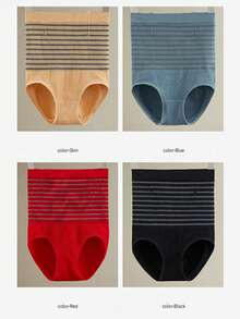 1pc High Waist Slimming Shaping Pants, Strong Shaping Lift Waist Pants, Self-Heating Fabric Shapewear