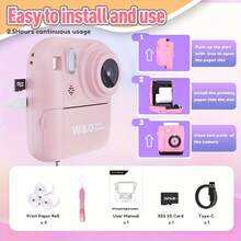 W&O Instant Print Camera Digital Camera With 3 Rolls Print Paper, 1080P HD Ditigal Camera 2.4 Inch Screen, Selfie Video Camera, USB Cable/Color Pen/Bag/ Included, Electronics,Small For Boys Girls Teens Students Seniors,Christmas, Halloween, Thanksgiving Gifts,Travel Essentials,School Essentials,School Supplies,Wedding Essentials - 藍色 - 查看 10