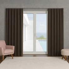 Luxury Blackout Curtain 4 And 5m X 2.80m For Swiss Track Max – Blackout Cuts Off Light For Living Room And Bedroom - 鏽棕色 - 查看 2