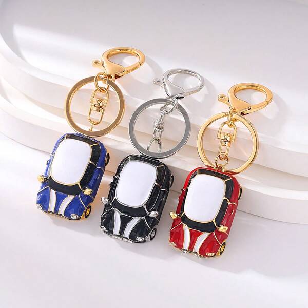 1 pieza Llavero con forma de coche vintage exquisito de aleación de zinc, decoración colgante unisex para mochila, accesorio de llavero de coche, accesorio de bolso, accesorio de mochila escolar, cordón con soporte para identificación, accesorio de bolso, adorno navideño