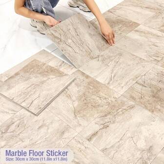 Set de 12/24 piezas de azulejos de vinilo autoadhesivos mate tipo mármol de 11.8 "X 11.8", con mayor grosor y resistencia al desgaste, de fácil instalación, adecuados para dormitorio, sala de estar, oficina, centro comercial - Renovación rápida, edificio de oficinas | Pegatina de piso moderna | Pegatina de piso antideslizante, Pegatina de piso de vinilo, Pegatina de pared autoadhesiva de PVC