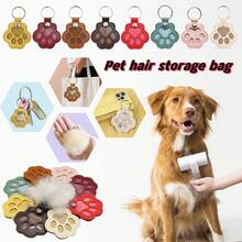 Hippyboyd宠物毛发纪念品收纳袋 - 多功能便携式钥匙扣猫狗毛发收纳袋，适用于猫、狗、兔子等毛茸茸的宠物，宠物毛发纪念品收纳盒