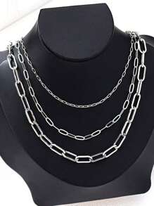 Fashionable Multi-Layer Metal Necklace, Suitable For Women's Daily Wear