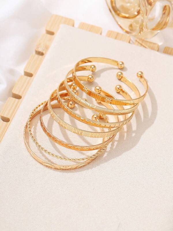 Set de 7 piezas de joyería para mujer, set de pulseras de moda y ocio para mujer, apto para uso diario, regalo para amigos de vacaciones