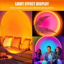 Sunset Lamp Projector LED Lights For Room Aesthetic Night Light W/ Remote& APP 16-Color Dimmable 16 Modes Ambient Projection For Bedroom, Living Room, Party, Photography Background, Romantic Dates, Four Seasons Home Halloween Decor, House Warming Gift - Đèn H7020 Sunset - Xem 5