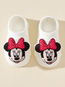 1 Paar Kleinkind Anti-Rutsch Baumwollsocken, weiß mit Punkten, Indoor Krabbel-/Laufsocken für Babys und Kleinkind