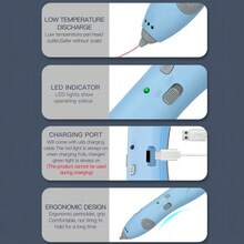 新款3D打印笔，儿童DIY 3D打印无线笔套装（可充电），益智科学玩具，早教礼物，PCL材料绘画玩具，美术工具/学习用品，生日/节日礼物（随机颜色耗材）