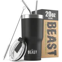 Local Shipping-Beast 10 Oz Tumbler Stainless Steel Vacuum Insulated Coffee Ice Cup Double Wall Travel Flask (Army Green) - Matte Black - View 9