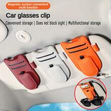 1 pezzo Organizer per visiera parasole per auto a forma di orecchio di gatto, portaoggetti multifunzionale per occhiali da sole, carte e penne, accessori compatti per auto salvaspazio, disponibile in 4 colori, organizer multifunzionale per visiera parasole