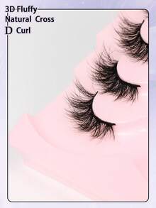 半睫毛 7 对，3D 蓬松自然柔软自然猫眼设计，化妆工具假睫毛，用于加长和增加睫毛体积，睫毛，睫毛，假睫毛 - 眼尾拉長款 - 查看 5