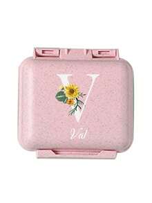 Caja de pastillas compartimentada personalizada, estuche de pastillas a prueba de humedad, organizador de pastillas de viaje para el bolsillo, caja de pastillas portátil, organizador de pastillas para personas mayores con compartimentos grandes, organizador de pastillas pequeño para bolso o bolsillo, adecuado para actividades al aire libre, viajes de negocios y recordar a las personas mayores que tomen la medicina a tiempo - Rosa - Ver 17