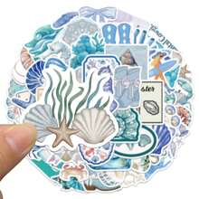 50 Pieces Of Beach And Coast Cowgirl Stickers - Marine Life Stickers With Blue Coral, Shells, Starfish, Crabs, Seahorses, Cowgirl Boots - Used For Scrapbooks, Journals, Laptops School Supplies,Back To School - Coastal Cowgirl - View 3