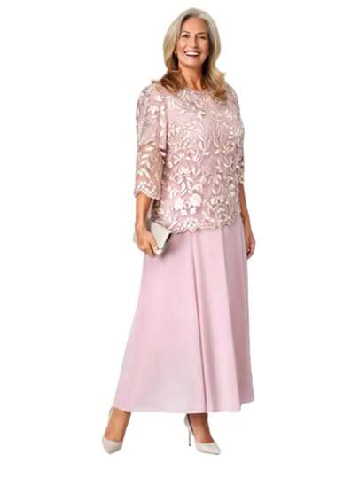 Vestido Festa longo Plus Size Madrinha Senhora Idosa Mães Avó Casual Elegante