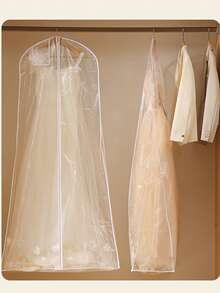 1 件透明婚纱罩，衣柜防水防尘服装袋，便携式家庭和旅行收纳袋，学校用品学校用品宿舍必需品衣服整理器衣柜整理和存储卧室