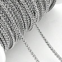 2m roestvrijstalen ronde gevlochten ketting in drakenbotstijl, geschikt voor het maken van zelfgemaakte sieraden, kettingen en armbanden
