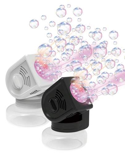 Máquina compacta de burbujas portátil automática para niños, 2 opciones de color para jugar al aire libre, juguete eléctrico generador de burbujas, adecuado como regalo de cumpleaños para niños y niñas, para actuaciones en el escenario (no incluye baterías ni líquido para burbujas)