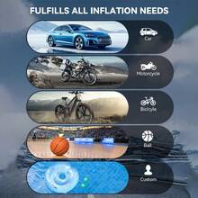 SUITU 轮胎充气机便携式空气压缩机，无线手持轮胎泵，150PSI 迷你轮胎气泵，带 LED 灯和数字显示屏，适用于汽车/摩托车/自行车/篮球，汽车必备/汽车配件/礼品 - 黑色 - 查看 4