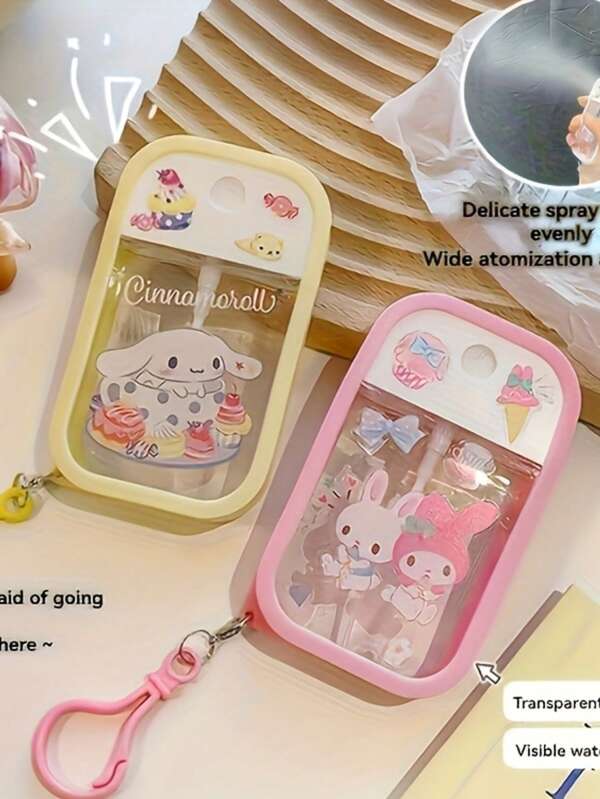 Sanrio 1pc Sanrio Brand Travel Size Facial Mist Bottle, Summer Floral Scented Makeup Remover Water For Women & Men