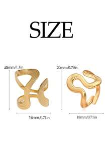 Anéis banhados a ouro em formato de cobra para mulheres, anel de personalidade oval oco de aço inoxidável, joia feminina de luxo à prova d'água, novos anéis abertos de metal exagerado irregulares e femininos, elegante anel de pérola falsa barroca, acessórios de joia
