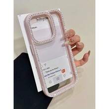 Double-Sided Diamond Setting Is Suitable For Apple  16 15 14 13 12 Pro Max 16 15 14Plus 13 12pro 11 Mobile Phone Case Large Hole Tpu Soft Edge Hard Back Cover Multiple Protection - 白色 - 查看 6