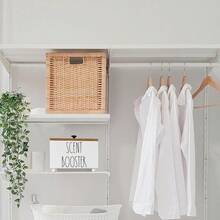 Hkr5810 Laundry Scent Booster Container Farmhouse Scent Beads Storage Organization Rustic Wood Dispenser For Clothing Fragrance Beads Laundry Room Powder Box Laundry Detergent Organizer Bin - 白色和燒木色 - 查看 4