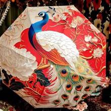 Anti-UV Floral Umbrella, Extra Large Sun Protection Dual Use Rainproof And Sunproof Parasol, Compact And Portable Design