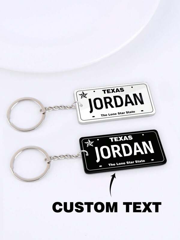 1 Piece Customized Acrylic Keychain, License Plate Keychain, Custom Text Keychain, Car Key Decoration, Gift For Him/Her, New Driver Gift, Father's Day Gift, Mother's Day Gift, Party Gift