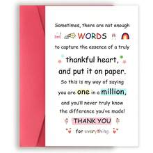 1pc Heartfelt Thank You Card (12cm X 17cm), Premium Paper, Thank Teachers, Mentors, Educators, Colleagues, Suitable For Appreciation, Graduation, Teachers' Day, Retirement, School - Capture The Genuine Gratitude