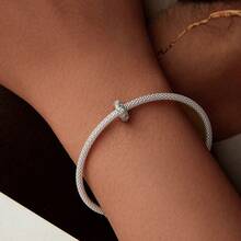 WOSTU 1 buc 925 Sterling Silver Cubic Zirconia Simple Star Moon Fish Tail Charm Mărgele pentru femei Antioxidant Bijuterii Fit Original Brățară Bijuterii DIY - Argint - Vizualizare 3