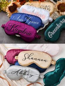 Customized Satin Sleep Mask - Personalized Bridesmaid Gift, Custom Sleep Mask, Satin Sleep Mask, Bridesmaid Party Favor, Personalized Wedding Gift, Bachelorette Party Favor, Gift For Her, Monogram Eye Mask, Travel Sleep Mask, Customized Name Eye Mask, Bridal Shower Favor, Women's Sleep Mask, Bachelorette Party Favor, Bridal Party Travel Sleep Mask - Multicolor - View 3