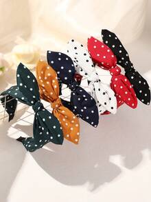 1pc Polka Dot Print Bunny Ear Headband, Vintage Wide Brim Non-Slip Hair Hoop, Suitable For Easter Party Wear, Hair Band, Hairband For Women Hair Accessories Head Accessories - Multicolor - View 7
