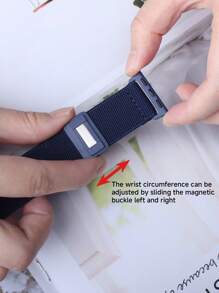 Bracelet en nylon à boucle magnétique compatible avec Apple Watch pour hommes et femmes. Sports, loisirs, confortable, élastique, doux, respirant. Boucle magnétique réglable compatible avec Apple Watch 38/40/41/42/44/45/46/49 mm. Compatible avec Apple Watch Series Ultra/10/9/8/7/6/5/4/3/SE. Bracelet de rechange lavable et facile à porter.