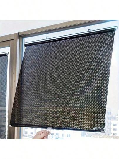 Easy Install Sunshade Curtain Set - Fits Doors, Windows And Car Windows | Heat And UV Protection | Classic Home Decor Style (Suction Cups Included)