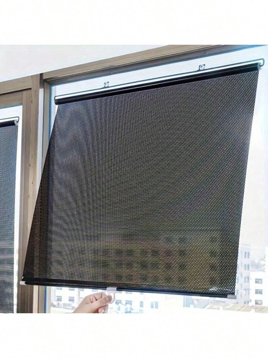 Easy Install Sunshade Curtain Set - Suitable For Doors, Windows And Car Windows | Heat And UV Protection | Classic Home Decor Style (Suction Cups Included)